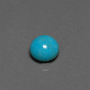 Turquesa azul natural de 0,66 ct, corte redondo, opaco