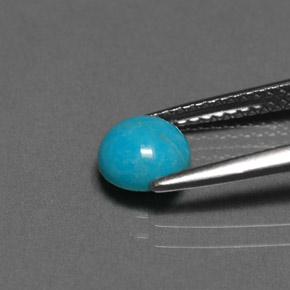 Turquesa azul natural de 0,66 ct, corte redondo, opaco