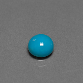 Turquesa azul natural de 0,77 ct, corte redondo, opaco