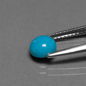 Turquesa azul natural de 0,77 ct, corte redondo, opaco