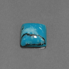 Turquesa azul natural de 1,47 ct, cuadrado, opaco