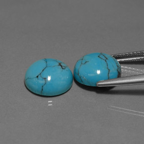 Gemas de Turquesa Azul natural de  ct, Corte Redondo, Opaco