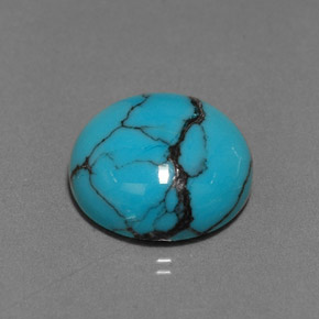 Turquesa Azul natural de 2.56 ct, Corte Redondo, Opaco