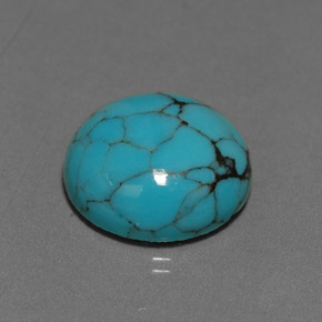 Turquesa azul natural de 2,55 ct, corte redondo, opaco