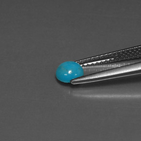 Turquesa Azul natural de 0.39 ct, Corte Redondo, Opaco