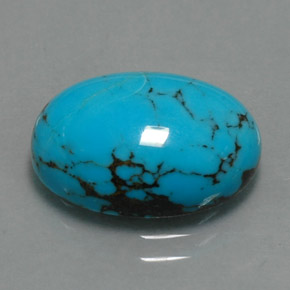 Turquesa azul natural de 3,84 ct, corte óvalo, opaco