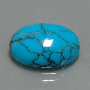 Turquesa azul natural de 4,52 ct, corte óvalo, opaco