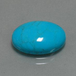 Turquesa azul natural de 3,84 ct, corte óvalo, opaco