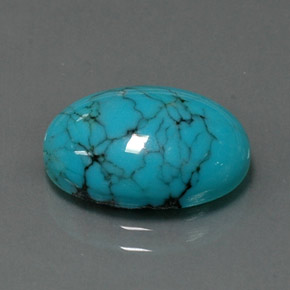 Turquesa azul natural de 4,12 ct, corte óvalo, opaco