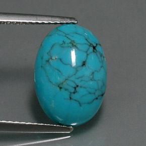 Turquesa azul natural de 4,12 ct, corte óvalo, opaco