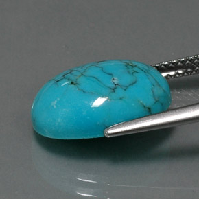 Turquesa azul natural de 4,12 ct, corte óvalo, opaco