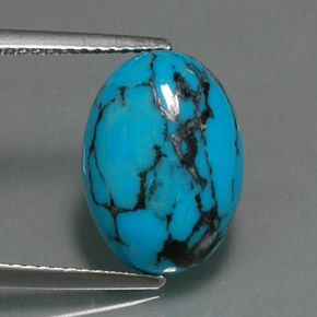 Turquesa Azul natural de 4.06 ct, Corte Óvalo, Opaco