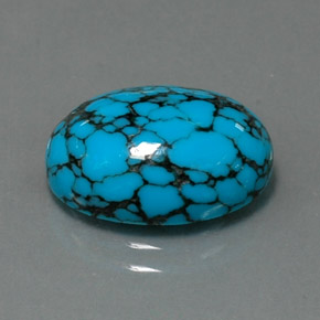 Turquesa azul natural de 4,09 ct, corte óvalo, opaco
