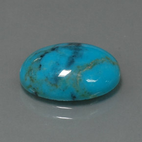 Turquesa azul natural de 3,78 ct, corte óvalo, opaco