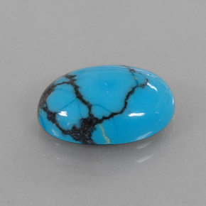 Turquesa azul natural de 4,20 ct, corte óvalo, opaco