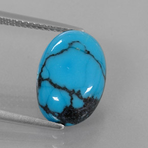 Turquesa azul natural de 4,20 ct, corte óvalo, opaco