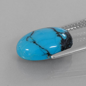 Turquesa azul natural de 4,20 ct, corte óvalo, opaco