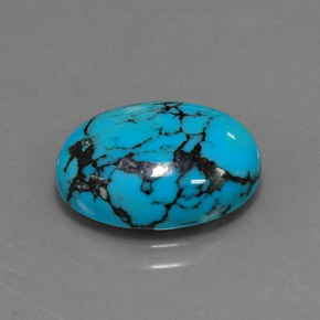 Turquesa Azul natural de 3.65 ct, Corte Óvalo, Opaco