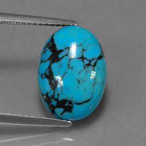 Turquesa Azul natural de 3.65 ct, Corte Óvalo, Opaco