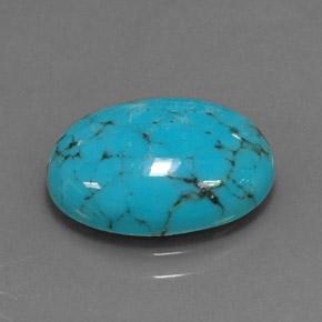 Turquesa azul natural de 3,40 ct, corte óvalo, opaco