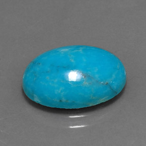 Turquesa azul natural de 4,33 ct, corte óvalo, opaco