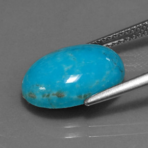 Turquesa azul natural de 4,33 ct, corte óvalo, opaco