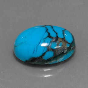 Turquesa azul natural de 4,08 ct, corte óvalo, opaco