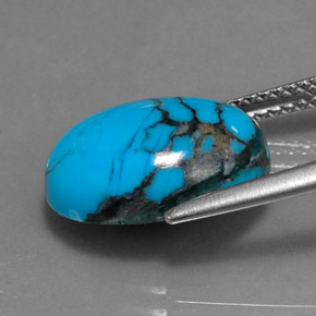 Turquesa azul natural de 4,08 ct, corte óvalo, opaco