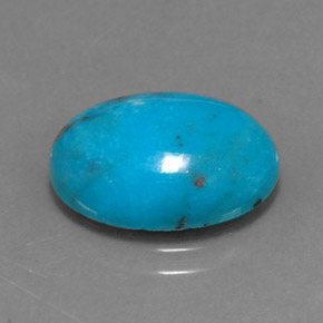 Turquesa azul natural de 4,43 ct, corte óvalo, opaco
