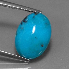 Turquesa azul natural de 4,43 ct, corte óvalo, opaco