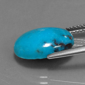 Turquesa azul natural de 4,43 ct, corte óvalo, opaco