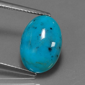 Turquesa azul natural de 4,22 ct, corte óvalo, opaco