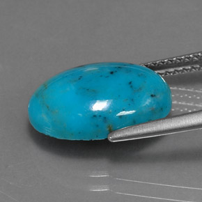 Turquesa azul natural de 4,22 ct, corte óvalo, opaco
