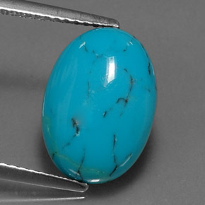Turquesa Azul natural de 3.85 ct, Corte Óvalo, Opaco