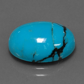 Turquesa azul natural de 4,44 ct, corte óvalo, opaco