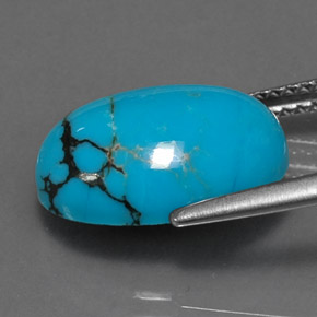 Turquesa azul natural de 4,44 ct, corte óvalo, opaco