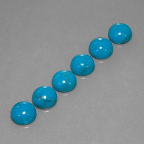 Gemas de turquesa azul natural de  ct, corte redondo, opaco