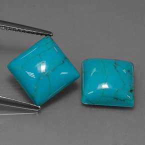 Gemas de turquesa azul natural de  ct, cuadrado, opaco