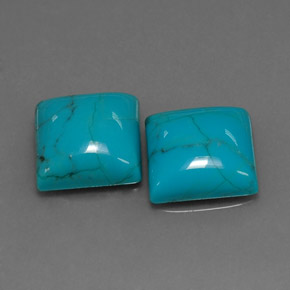 Gemas de turquesa azul natural de  ct, cuadrado, opaco
