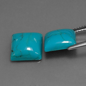 Gemas de turquesa azul natural de  ct, cuadrado, opaco