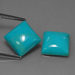Gemas de turquesa azul natural de  ct, cuadrado, opaco