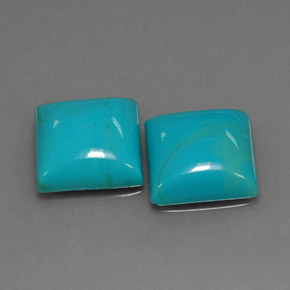 Gemas de turquesa azul natural de  ct, cuadrado, opaco