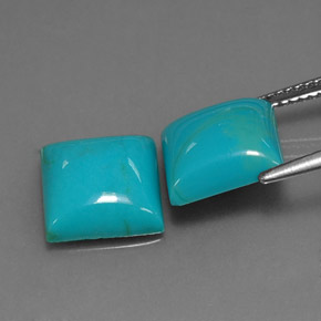 Gemas de turquesa azul natural de  ct, cuadrado, opaco