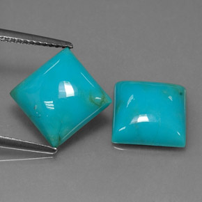 Gemas de turquesa azul natural de  ct, cuadrado, opaco