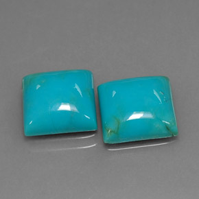 Gemas de turquesa azul natural de  ct, cuadrado, opaco