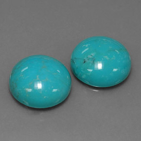 Gemas de turquesa azul natural de  ct, corte redondo, opaco
