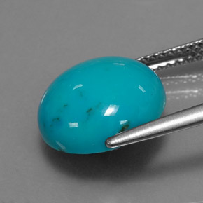 Turquesa azul natural de 4,17 ct, corte redondo, opaco