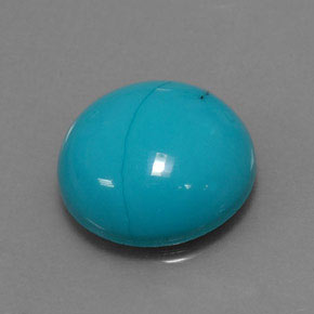 Turquesa azul natural de 3,88 ct, corte redondo, opaco