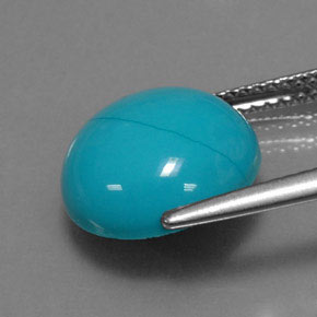 Turquesa azul natural de 3,88 ct, corte redondo, opaco