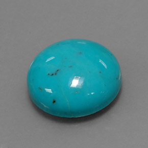 Turquesa azul natural de 4,06 ct, corte redondo, opaco